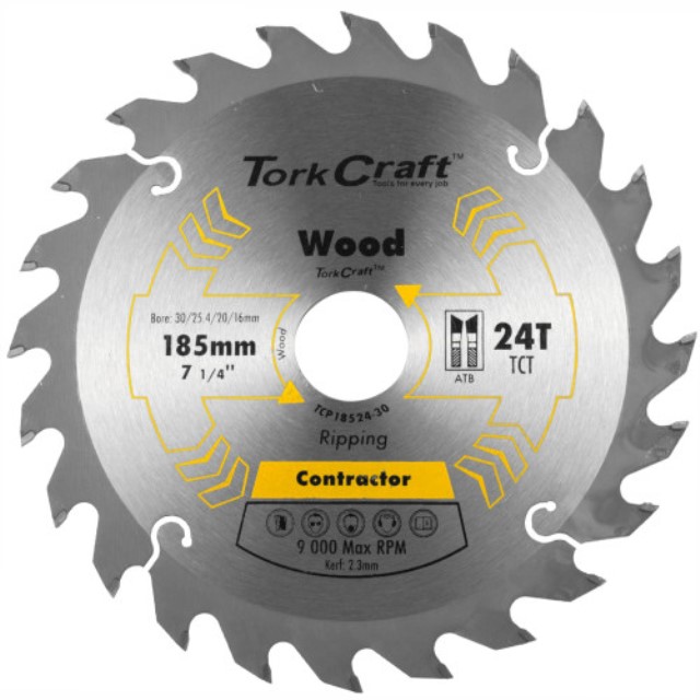 Blade Contractor 185 X 24T 30/20/16/1 Circular Saw Tct