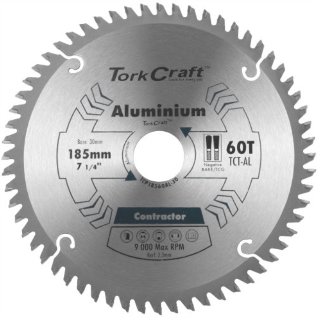 Blade Contractor Alum 185 X 60T 30  Circular Saw Tct