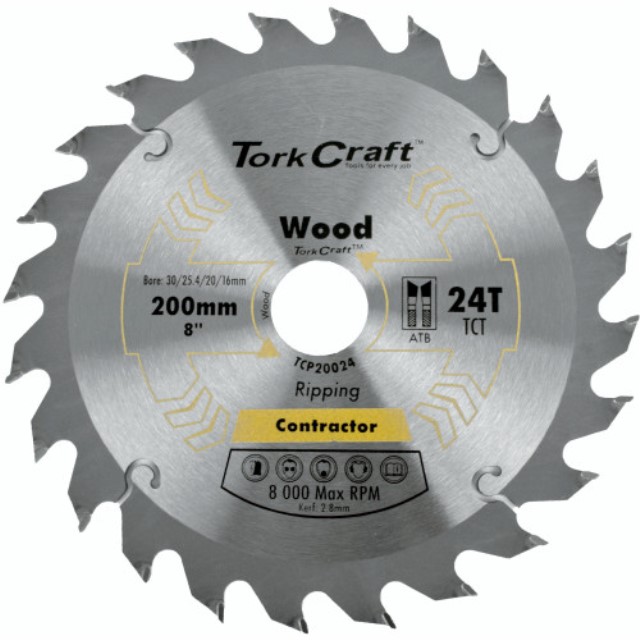 Blade Contractor 200 X 24T 30/1/20/16 Circular Saw Tct