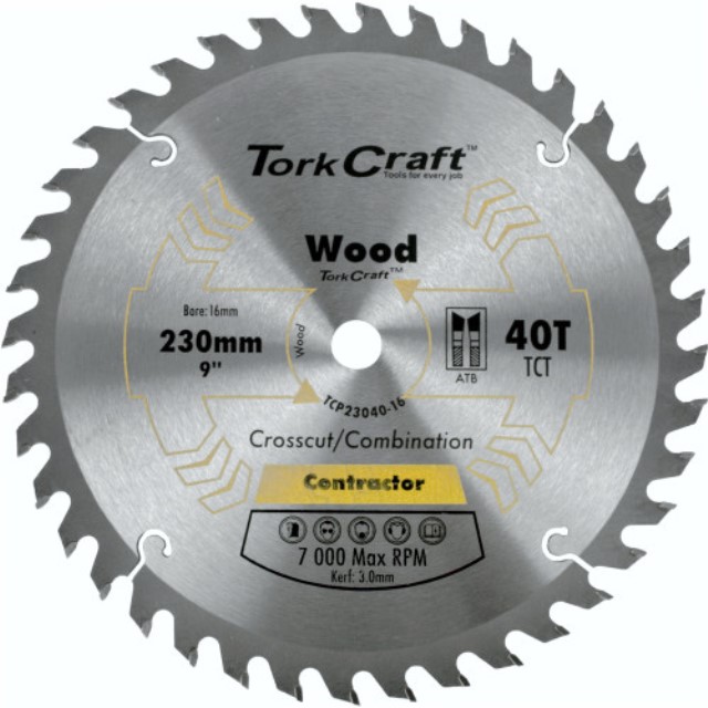 Blade Contractor 230 X40t 16Mm Circular Saw Tct
