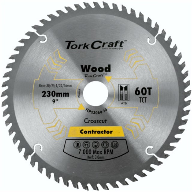 Blade Contractor 230 X 60T 30/1/20/16 Circular Saw Tct