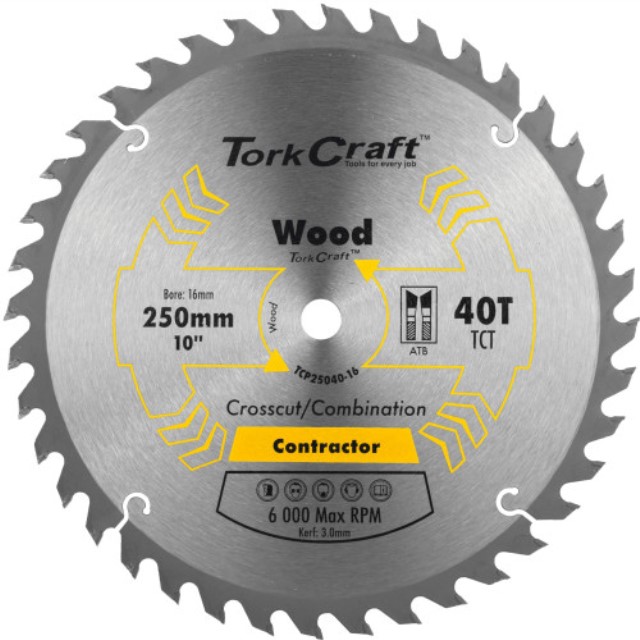 Blade Contractor 250 X 40T 16Mm Circular Saw Tct