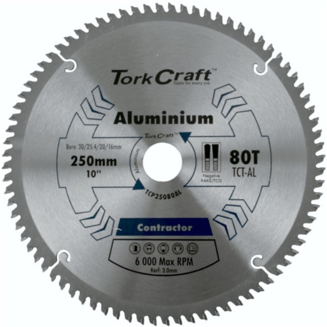 Blade Contractor Alum 250 X 80T Tcg Neg 30Mm Circular Saw Tct