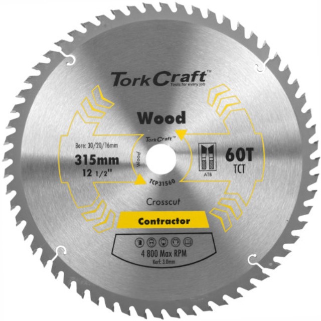 Blade Contractor 315 X 60T 30/1/20/16 Circular Saw Tct