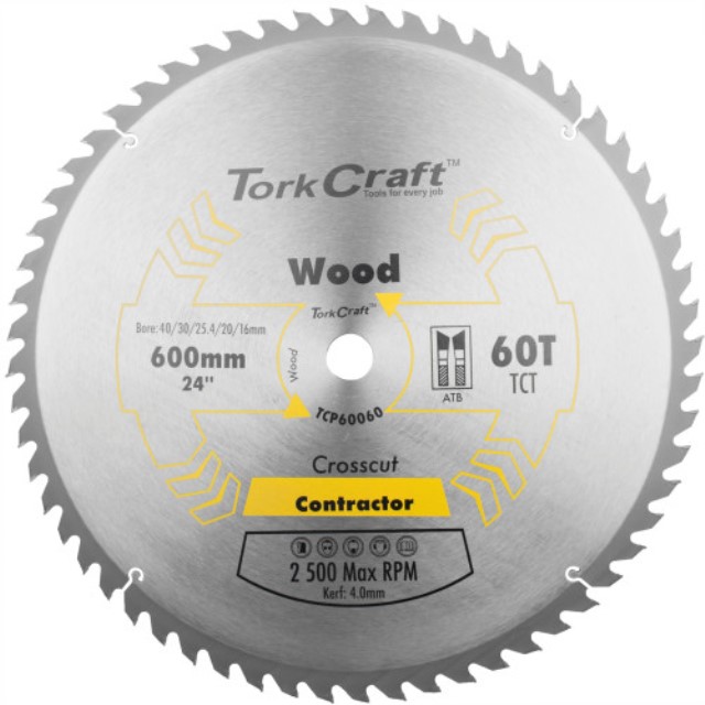 Tct Saw Blade 600X60t 4Mm Kerf 40/30/1/20/16