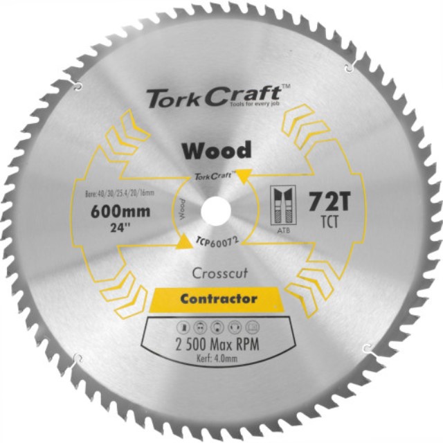 Tct Saw Blade Rip & Cross 600X72t 40/30/25.4/20/16