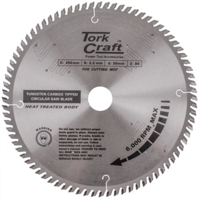 Blade Tct 250 X 80T 30Mm Alum Tcg Negative Profesional Industrial