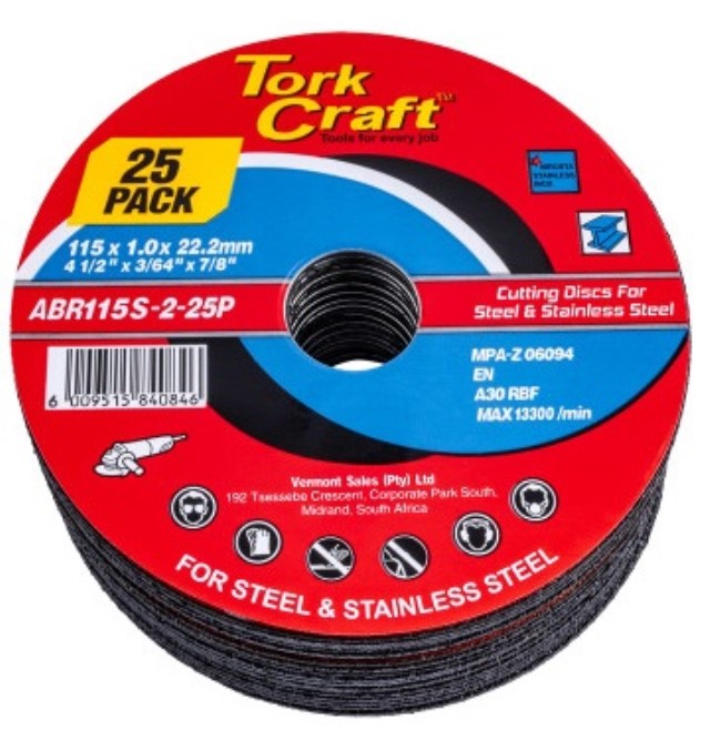 Cutting Disc Steel  & Ss 115 X 1.0 X 22.2 Mm 25 Pack