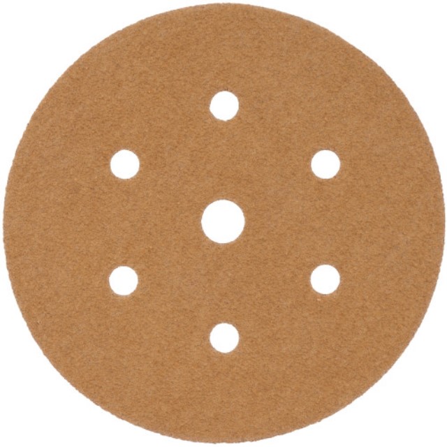 Gold Disc (50 Pieces) 150 Grit 150Mm X 6+1 Holes Hook And Loop