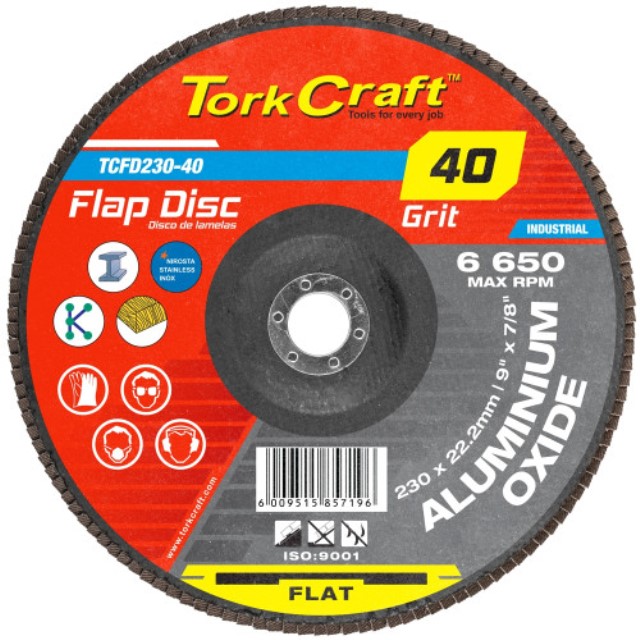 Flap Sanding Disc 230Mm 40Grit A/O