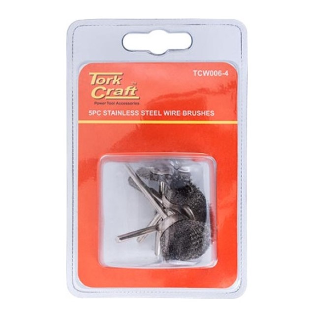 Wire Brushes Mini 5Pc Stainless Steel 3.2Mm Shaft Assorted Shapes