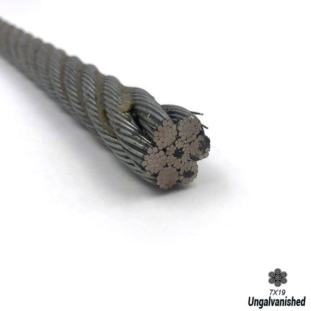 UNGALV - 7X19 - Non Spin Wire Rope - 1960MPA, RHOL, A1, SLG